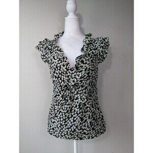 Leifsdottir Anthropologie‎ Black Floral Silk Cotton Blouse 2